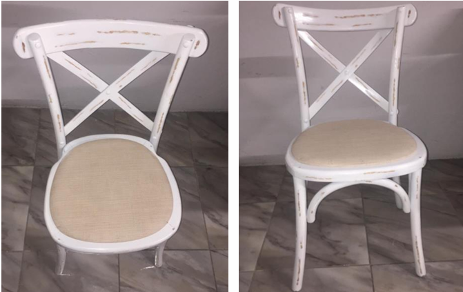 Silla Crossback Blanca renta en Monterrey